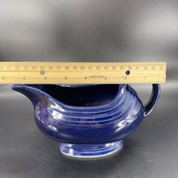 Fiesta Footed Gravy Boat Sauce Boat Cobalt Blue Vintage Ceramic Kitchenware VTG - Picture 5 of 15